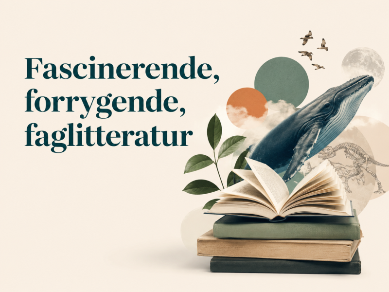 Forskellige motiver der viser en abstraktion over faglitteratur
