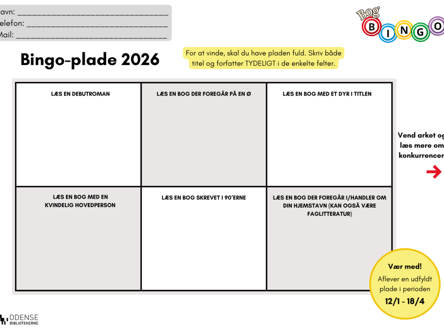 Bogbingoplade 2026
